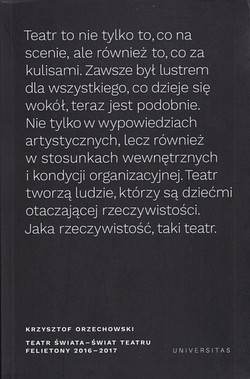 Skan okładki: Teatr świata - świat teatru